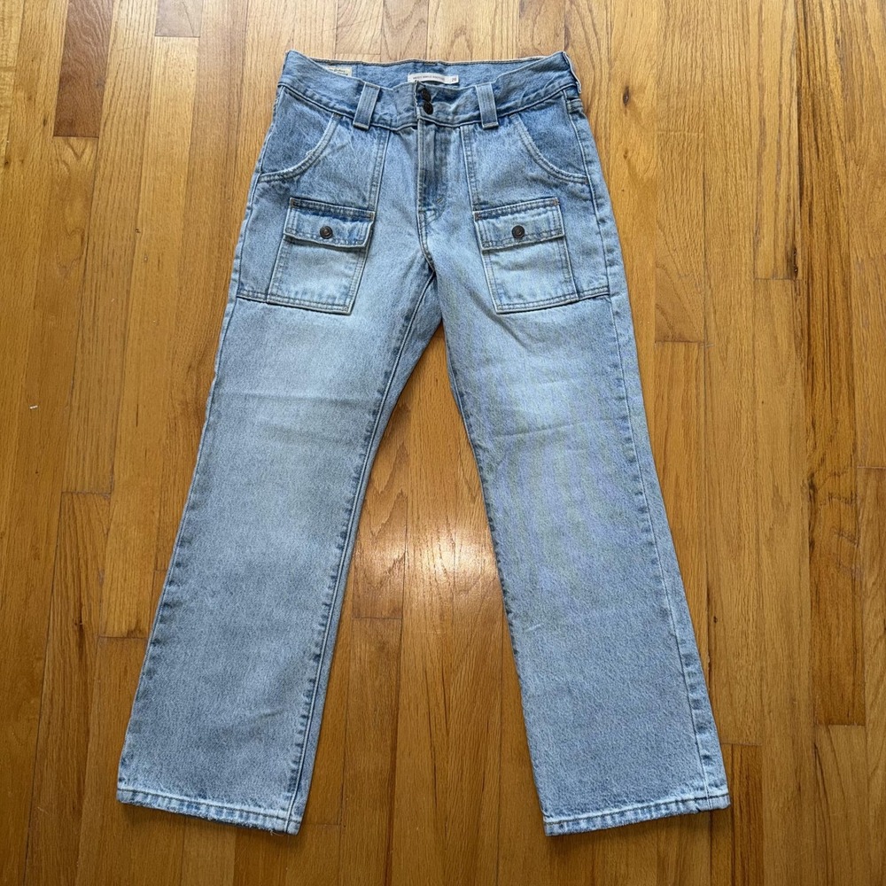 Levis Premium Jeans Womens 26‎ Light Wash Utility Straight Leg High Rise Cargo